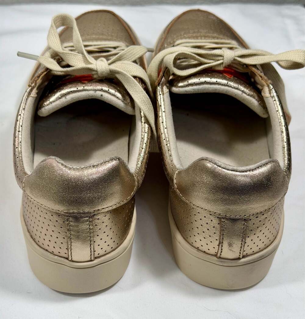 Revitalign Belmont Metallic Rose Gold Stripe Orthotic Sneakers Size 8 - Picture 3 of 7